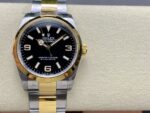 VS Factory Rolex Explorer 36mm Two-Tone Yellow Gold Black “3-6-9” Dial Smooth Bezel Oyster Bracelet (124273) 1:1 Super Clone – DD3230 Movement