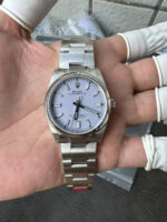 VS Factory Rolex Oyster Perpetual 36mm Lavender / Lilac Dial Smooth Bezel Oyster Bracelet (126000 Custom) 1:1 Super Clone – DD3230 Movement