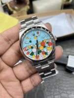 VS Factory Rolex Oyster Perpetual 41mm “Celebration Bubble” Motif Dial Smooth Bezel Oyster Bracelet (124300) 1:1 Super Clone – DD3230 Movement - Image 5
