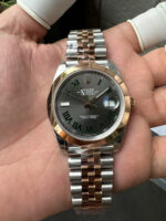 VS Factory Rolex Datejust 41mm Two-Tone Rose Gold Slate “Wimbledon” Dial Smooth Bezel Jubilee Bracelet (126301) 1:1 Super Clone – DD3235 Movement - Image 2