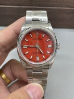 VS Factory Rolex Oyster Perpetual 36mm Coral Red Dial Smooth Bezel Oyster Bracelet (126000) 1:1 Super Clone – DD3230 Movement - Image 2