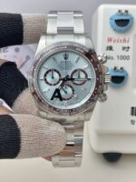 VS Factory Rolex Cosmograph Daytona “Platona” Ice Blue Baguette Diamond Dial (126506) 1:1 Super Clone – DD4131 Movement