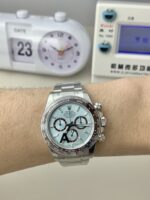 VS Factory Rolex Cosmograph Daytona “Platona” Ice Blue Baguette Diamond Dial (126506) 1:1 Super Clone – DD4131 Movement - Image 4