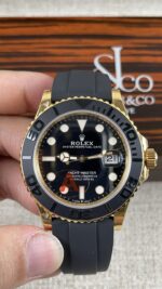 VS Factory Rolex Yacht-Master 42mm Yellow Gold Black Dial Ceramic Bezel Oysterflex Strap (226658) 1:1 Super Clone – DD3235 Movement - Image 2