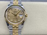 VS Factory Rolex Datejust 36 Two-Tone Yellow Gold Golden Fluted Motif Diamond Dial (126233) 1:1 Super Clone – DD3235 Movement