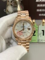 VS Factory Rolex Day-Date 40 Everose Gold White Baguette Diamond Dial (228235) V2 1:1 Super Clone – DD3255 Movement - Image 2