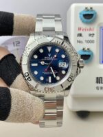 VS Factory Rolex Yacht-Master 40mm Blue Sunburst Dial Platinum Bezel Oyster Bracelet (126622) 1:1 Super Clone – DD3235 Movement