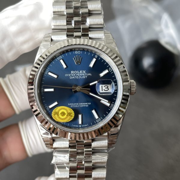 VS Factory 126334 Blue sunburst dial with luminous baton markers free-sprung product image 02