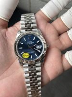 VS Factory 126334 Blue sunburst dial with luminous baton markers free-sprung product image 07