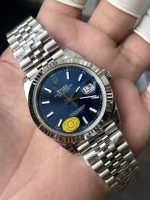 VS Factory 126334 Blue sunburst dial with luminous baton markers free-sprung product image 09