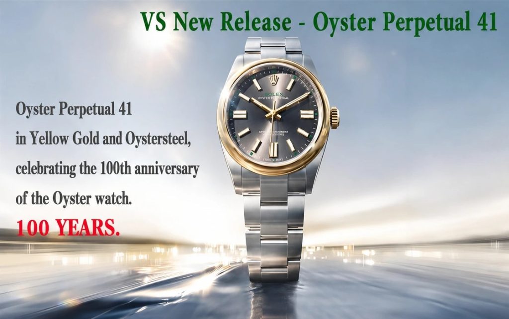 VS Factory Oyster Perpetual 41 Reference 134303 Slate Grey Dial 100 YEARS Edition Overview