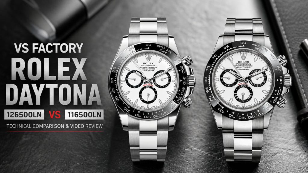 VSF Daytona 126500LN versus 116500LN technical comparison and video review