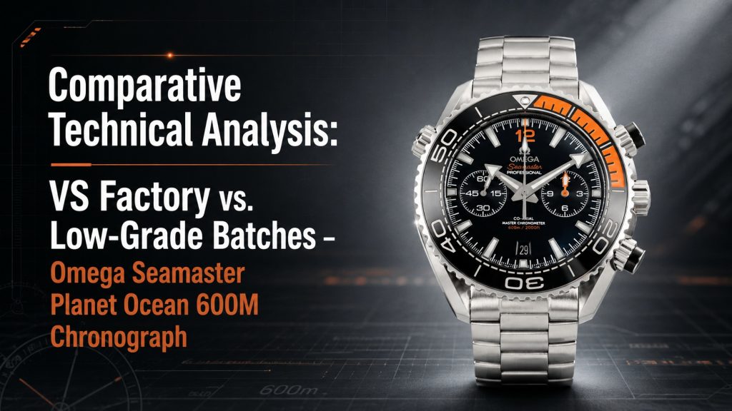 VS Factory Omega Planet Ocean 600M Chronograph versus low-grade batch technical comparison