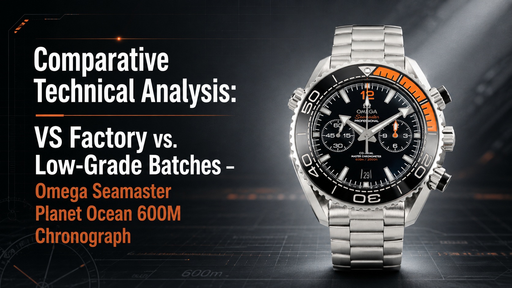 VS Factory Omega Planet Ocean 600M Chronograph versus low-grade batch technical comparison