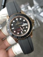 VS Factory Rolex Yacht-Master 40mm V2 Rose Gold Black Dial Ceramic Bezel Oysterflex Strap (126655) Weighted Edition – DD3235 Movement